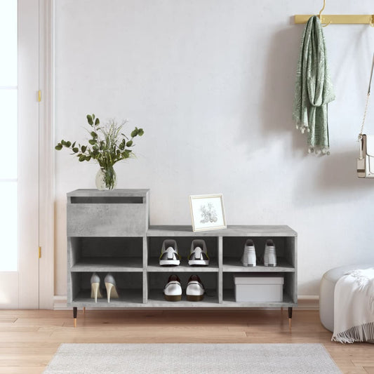 Scarpiera Grigio Cemento 102x36x60 cm in Legno Multistrato - homemem39