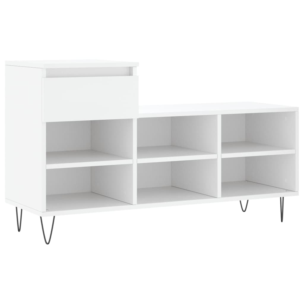 Scarpiera Bianca 102x36x60 cm in Legno Multistrato - homemem39