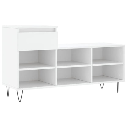 Scarpiera Bianca 102x36x60 cm in Legno Multistrato - homemem39