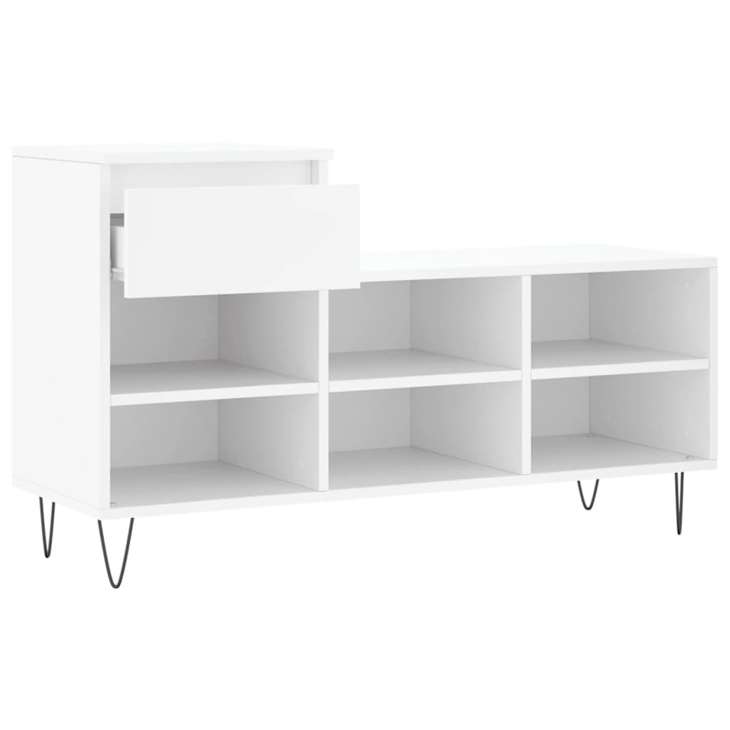 Scarpiera Bianca 102x36x60 cm in Legno Multistrato - homemem39