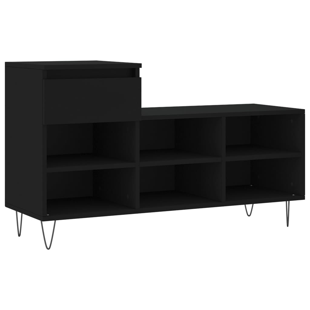 Scarpiera Nera 102x36x60 cm in Legno Multistrato - homemem39