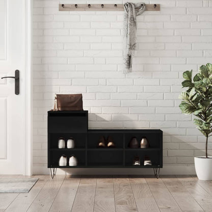 Scarpiera Nera 102x36x60 cm in Legno Multistrato - homemem39