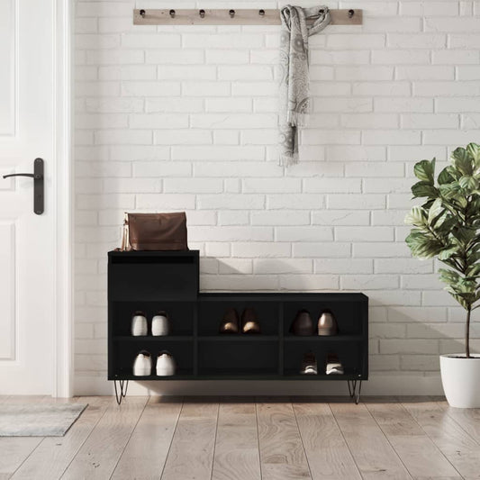 Scarpiera Nera 102x36x60 cm in Legno Multistrato - homemem39
