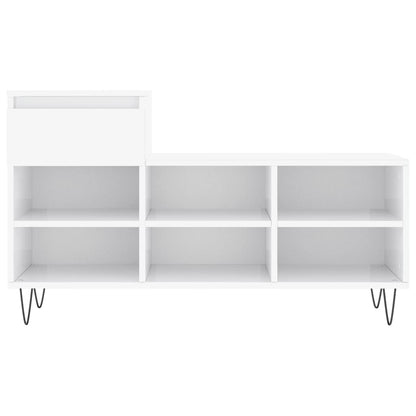 Scarpiera Bianco Lucido 102x36x60 cm in Legno Multistrato - homemem39