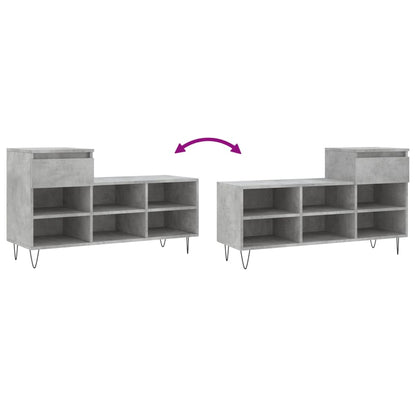 Scarpiera Grigio Cemento 102x36x60 cm in Legno Multistrato - homemem39