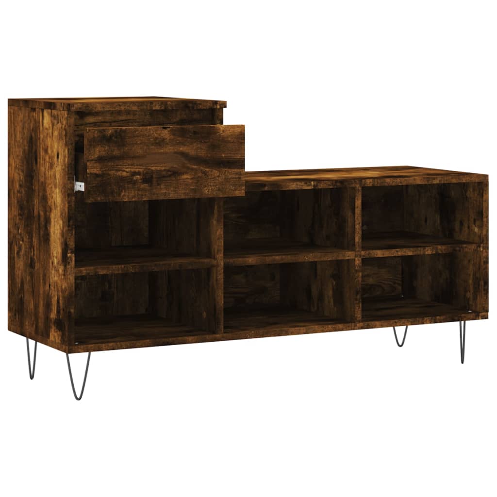 Scarpiera Rovere Fumo 102x36x60 cm in Legno Multistrato - homemem39