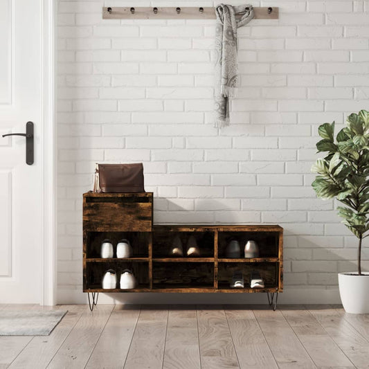Scarpiera Rovere Fumo 102x36x60 cm in Legno Multistrato - homemem39