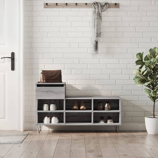 Scarpiera Grigio Sonoma 102x36x60 cm in Legno Multistrato - homemem39