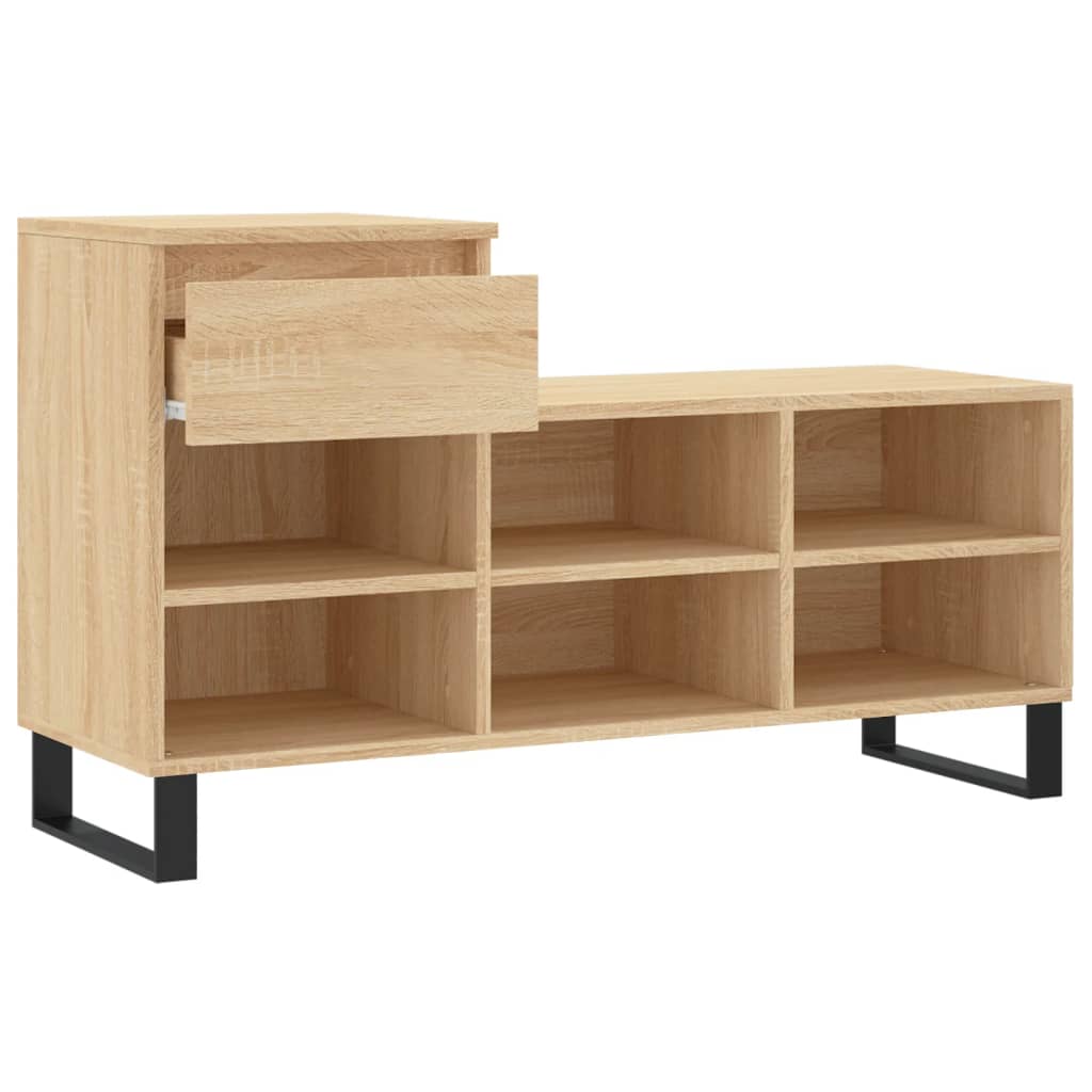 Scarpiera Rovere Sonoma 102x36x60 cm in Legno Multistrato