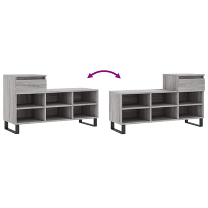 Scarpiera Grigio Sonoma 102x36x60 cm in Legno Multistrato - homemem39