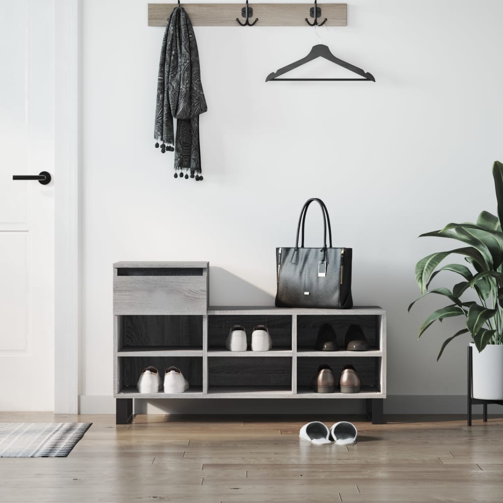 Scarpiera Grigio Sonoma 102x36x60 cm in Legno Multistrato - homemem39