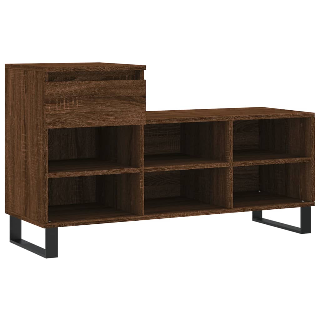 Scarpiera Rovere Marrone 102x36x60 cm in Legno Multistrato - homemem39