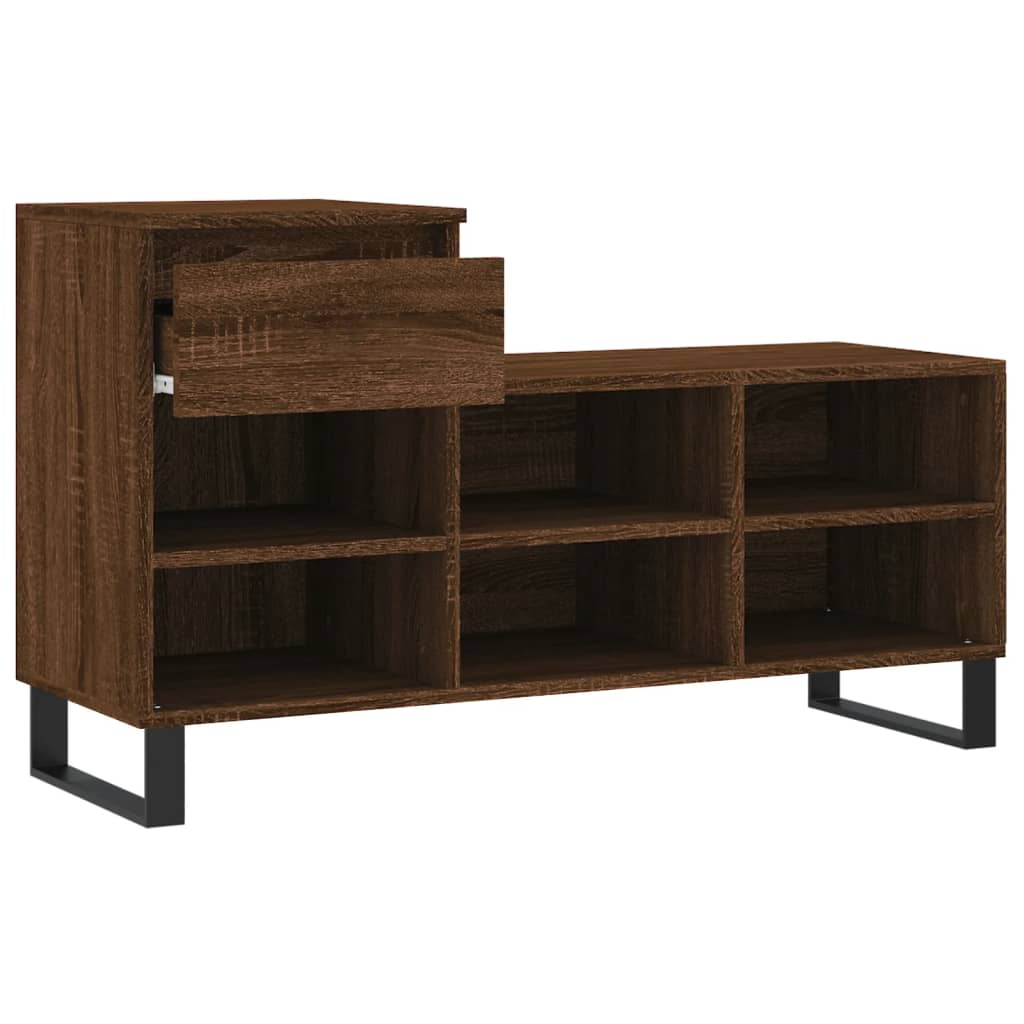 Scarpiera Rovere Marrone 102x36x60 cm in Legno Multistrato - homemem39