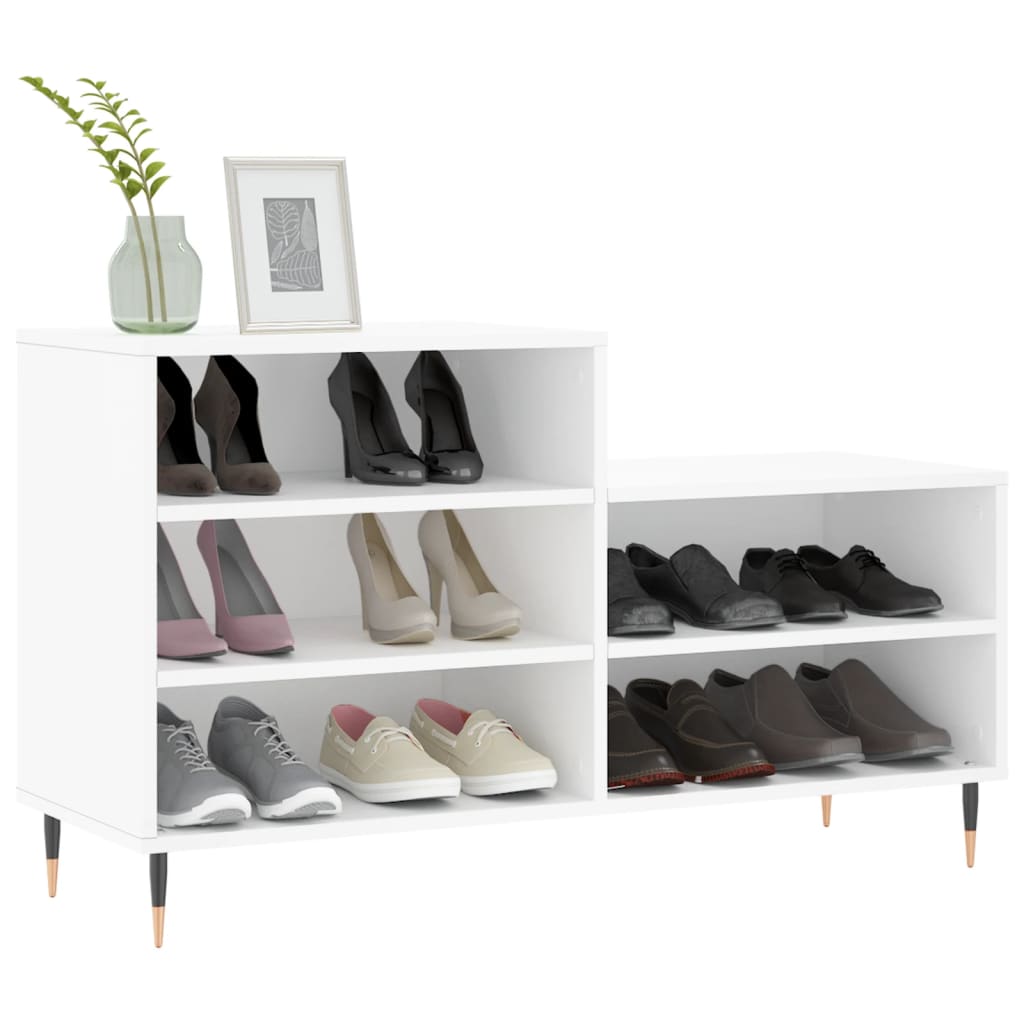 Scarpiera Bianca 102x36x60 cm in Legno Multistrato - homemem39