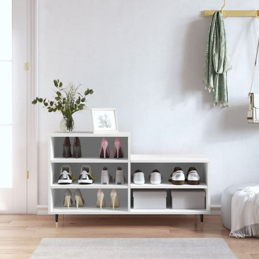 Scarpiera Bianca 102x36x60 cm in Legno Multistrato - homemem39