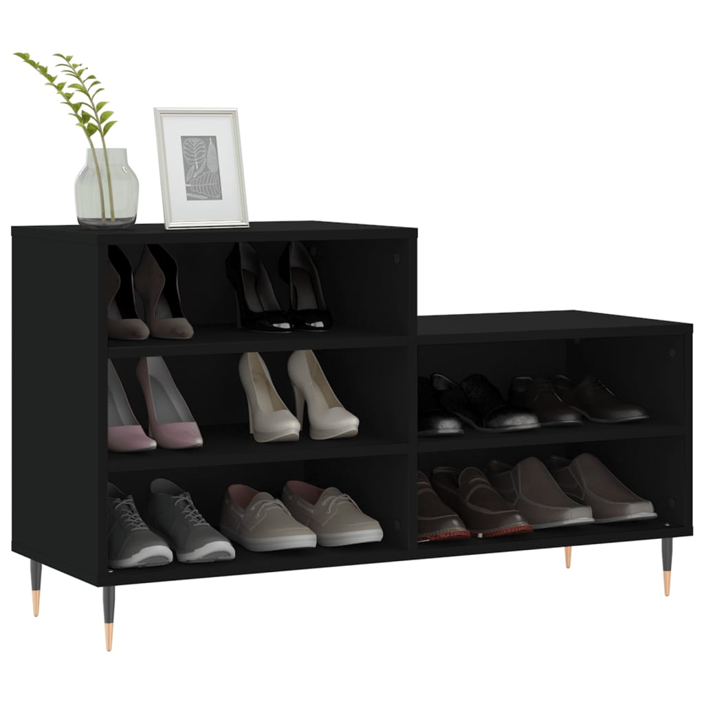 Scarpiera Nera 102x36x60 cm in Legno Multistrato - homemem39