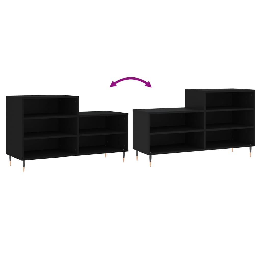 Scarpiera Nera 102x36x60 cm in Legno Multistrato - homemem39
