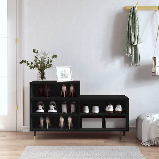 Scarpiera Nera 102x36x60 cm in Legno Multistrato - homemem39