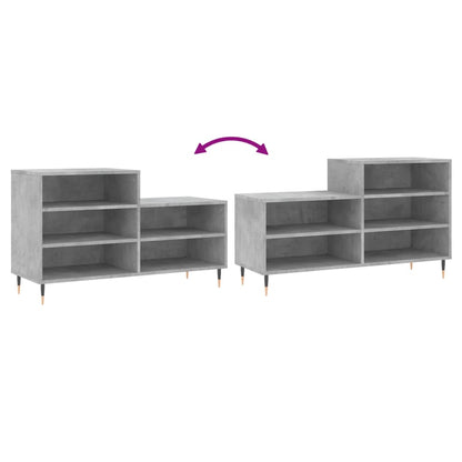 Scarpiera Grigio Cemento 102x36x60 cm in Legno Multistrato - homemem39