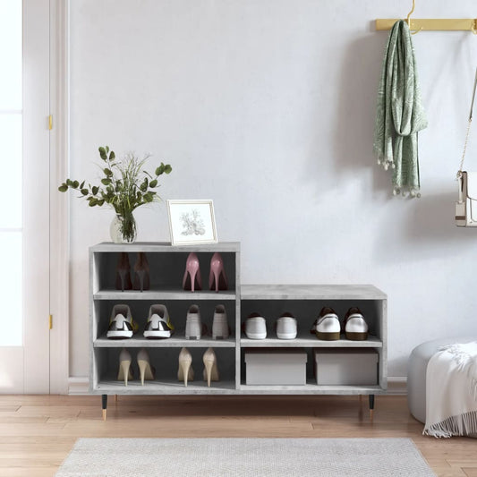 Scarpiera Grigio Cemento 102x36x60 cm in Legno Multistrato - homemem39