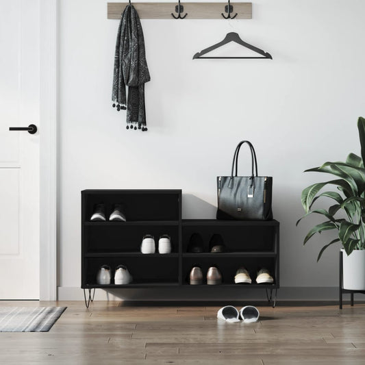 Scarpiera Nera 102x36x60 cm in Legno Multistrato - homemem39