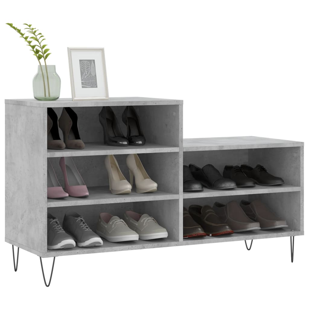 Scarpiera Grigio Cemento 102x36x60 cm in Legno Multistrato - homemem39