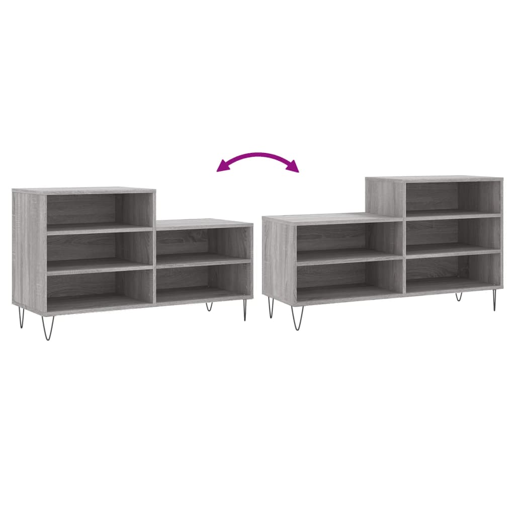 Scarpiera Grigio Sonoma 102x36x60 cm in Legno Multistrato - homemem39