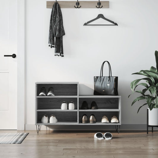 Scarpiera Grigio Sonoma 102x36x60 cm in Legno Multistrato - homemem39