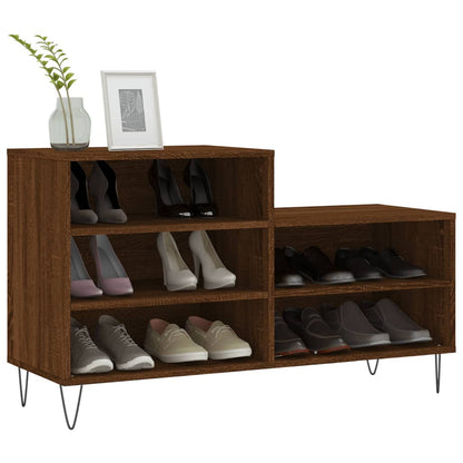 Scarpiera Rovere Marrone 102x36x60 cm in Legno Multistrato - homemem39