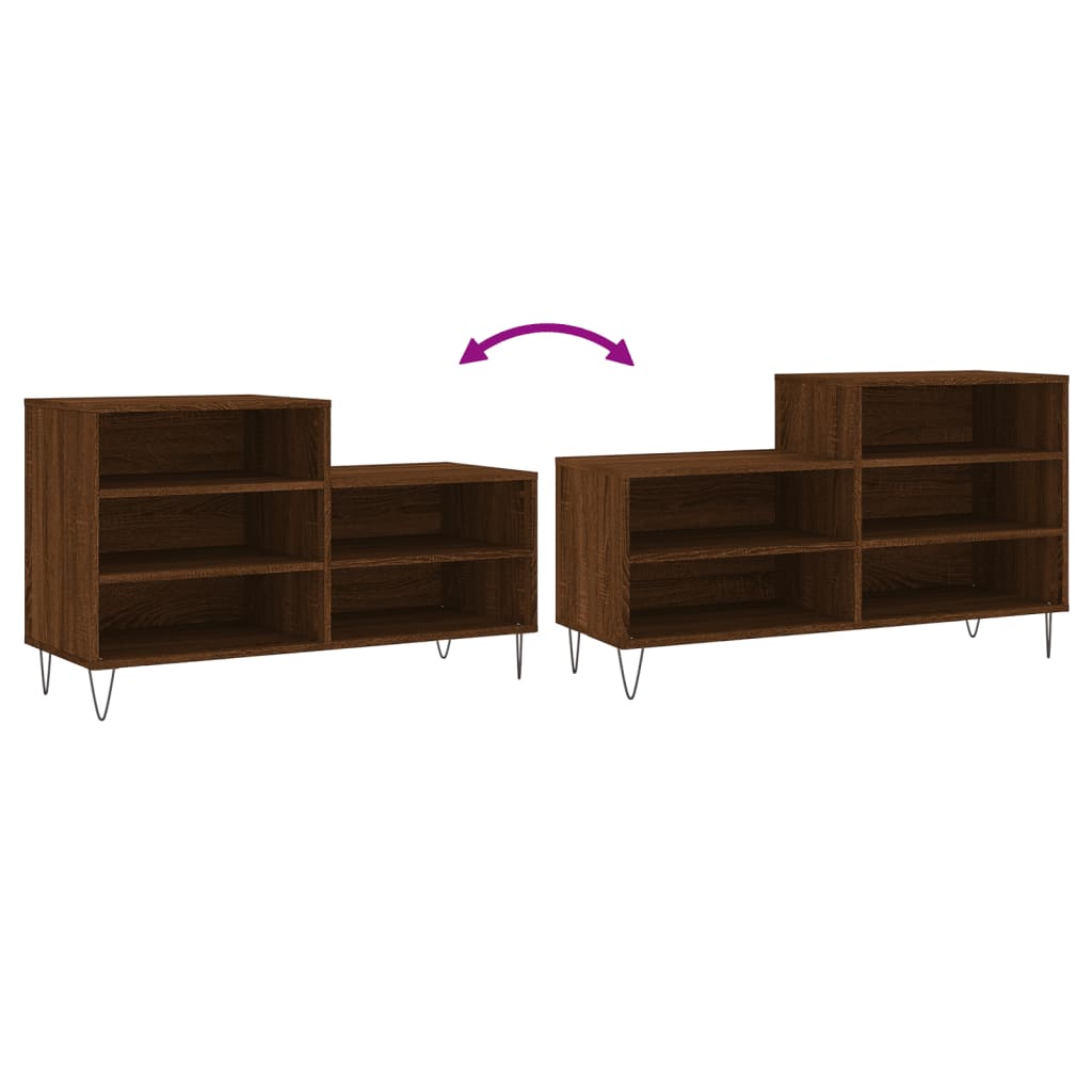 Scarpiera Rovere Marrone 102x36x60 cm in Legno Multistrato - homemem39