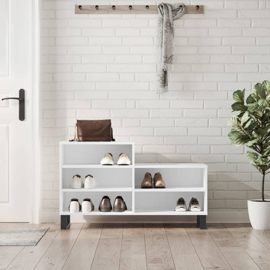Scarpiera Bianca 102x36x60 cm in Legno Multistrato - homemem39