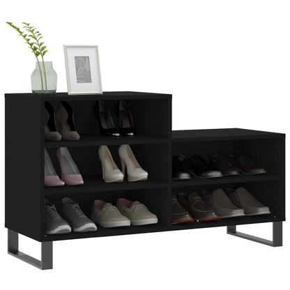 Scarpiera Nera 102x36x60 cm in Legno Multistrato - homemem39