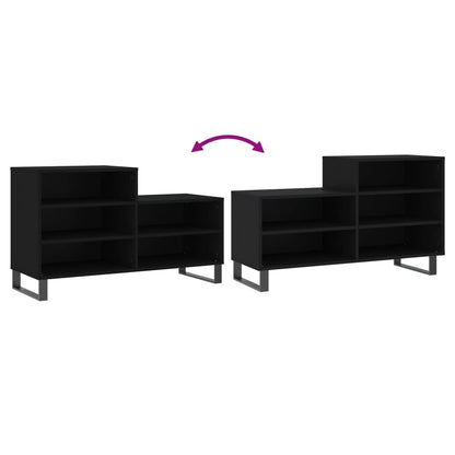 Scarpiera Nera 102x36x60 cm in Legno Multistrato - homemem39