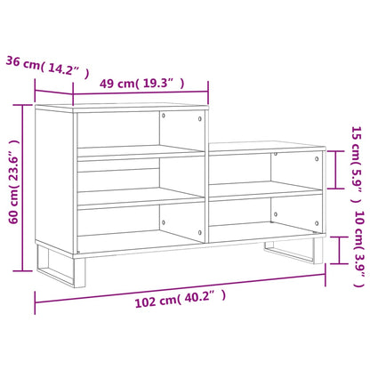 Scarpiera Nera 102x36x60 cm in Legno Multistrato - homemem39