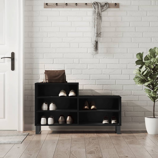 Scarpiera Nera 102x36x60 cm in Legno Multistrato - homemem39