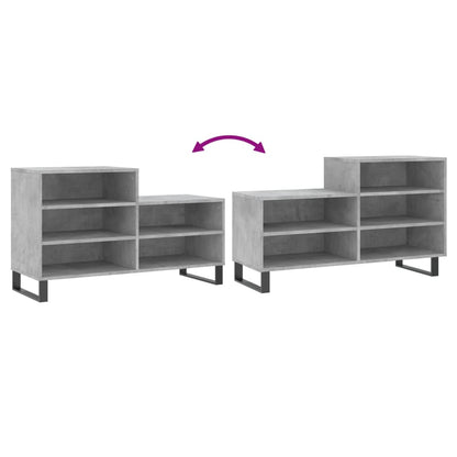 Scarpiera Grigio Cemento 102x36x60 cm in Legno Multistrato - homemem39