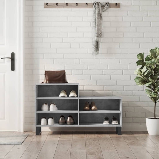 Scarpiera Grigio Cemento 102x36x60 cm in Legno Multistrato - homemem39