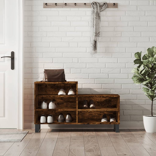 Scarpiera Rovere Fumo 102x36x60 cm in Legno Multistrato - homemem39