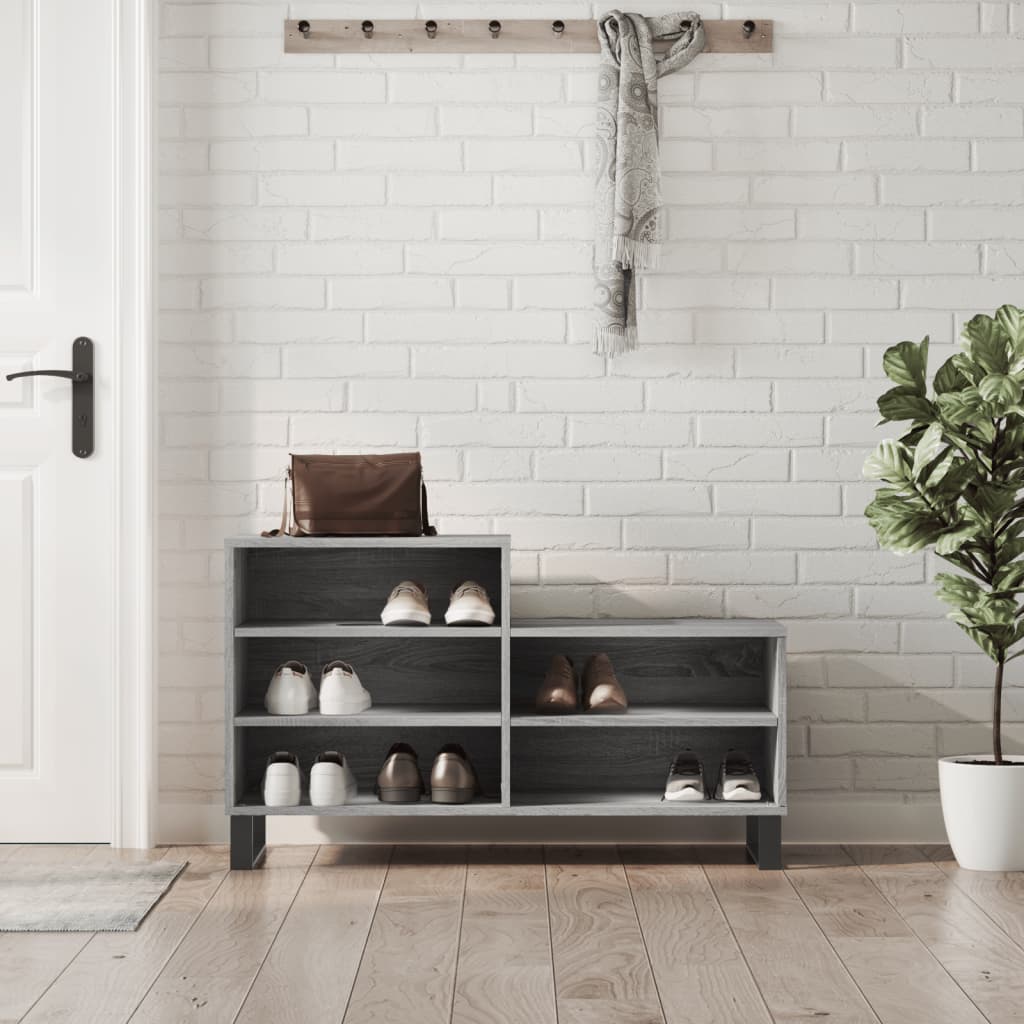 Scarpiera Grigio Sonoma 102x36x60 cm in Legno Multistrato - homemem39