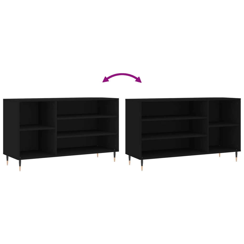 Scarpiera Nera 102x36x60 cm in Legno Multistrato - homemem39