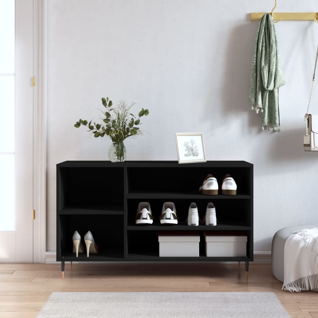 Scarpiera Nera 102x36x60 cm in Legno Multistrato - homemem39