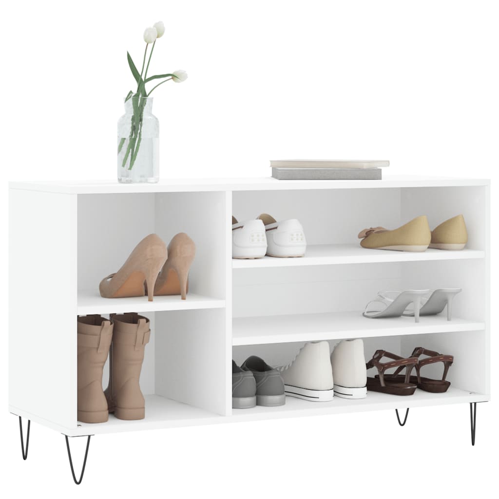 Scarpiera Bianca 102x36x60 cm in Legno Multistrato - homemem39