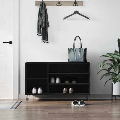 Scarpiera Nera 102x36x60 cm in Legno Multistrato - homemem39
