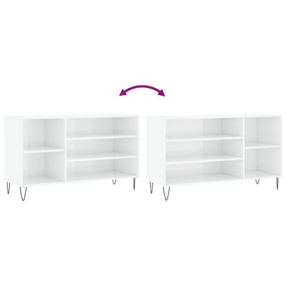 Scarpiera Bianco Lucido 102x36x60 cm in Legno Multistrato - homemem39