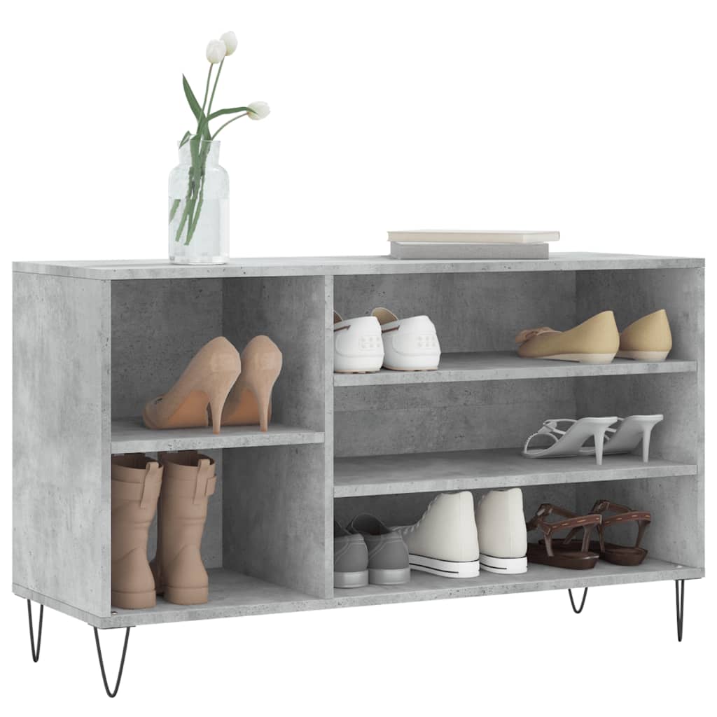 Scarpiera Grigio Cemento 102x36x60 cm in Legno Multistrato - homemem39