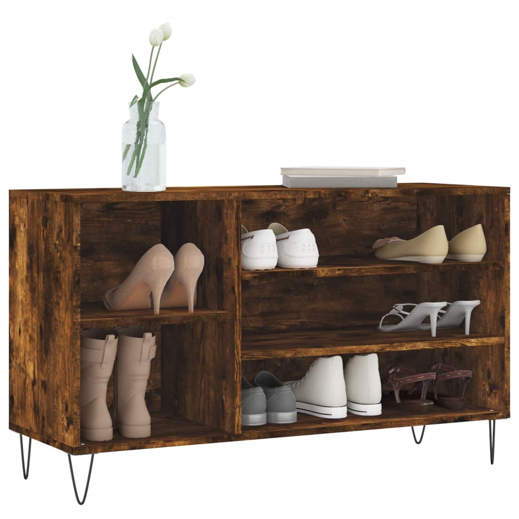 Scarpiera Rovere Fumo 102x36x60 cm in Legno Multistrato - homemem39