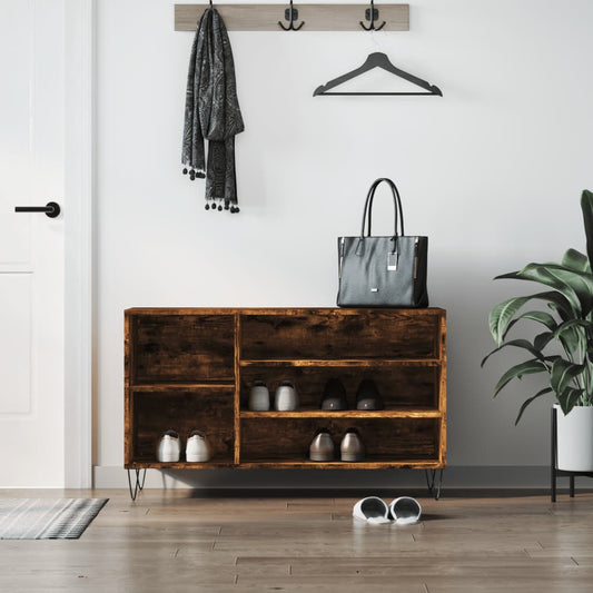 Scarpiera Rovere Fumo 102x36x60 cm in Legno Multistrato - homemem39