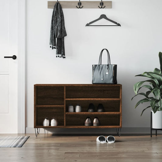 Scarpiera Rovere Marrone 102x36x60 cm in Legno Multistrato - homemem39