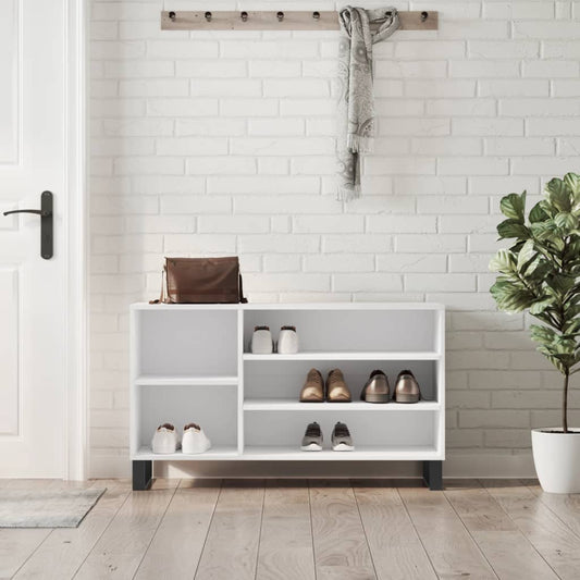Scarpiera Bianca 102x36x60 cm in Legno Multistrato - homemem39