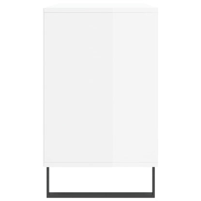 Scarpiera Bianco Lucido 102x36x60 cm in Legno Multistrato